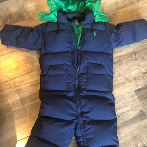Polo Ralph Lauren, 12 months. Down puffer snowsuit